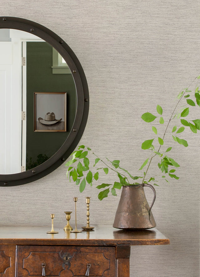 Wool Texture Pewter Wallpaper with Fabric Textures Pattern - Chesapeake 4142-72648