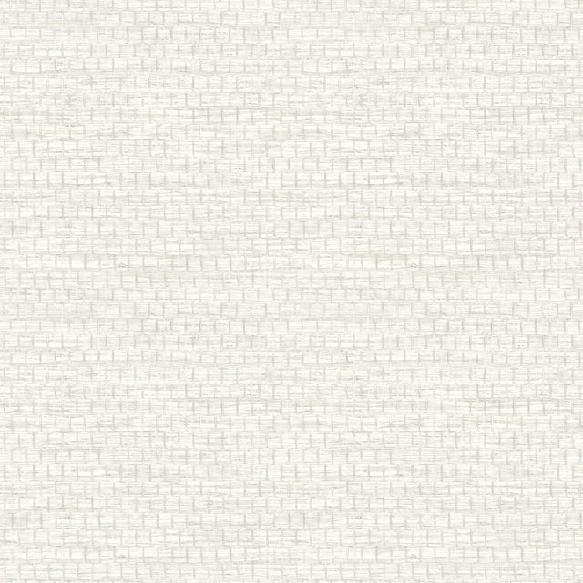 Plaited Grass White Wallpaper with Faux Grasscloth Basketweave Texture - Chesapeake 4142-72651