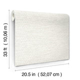 Plaited Grass White Wallpaper with Faux Grasscloth Basketweave Texture - Chesapeake 4142-72651