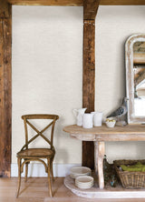 Plaited Grass White Wallpaper with Faux Grasscloth Basketweave Texture - Chesapeake 4142-72651