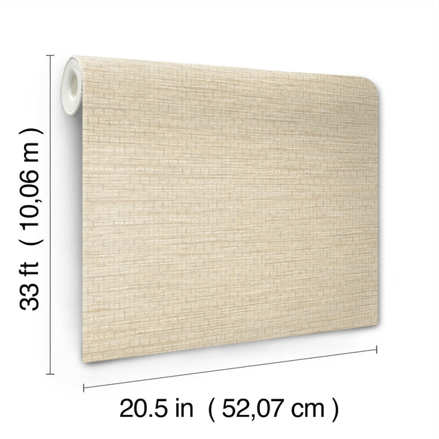 Plaited Grass Wheat Wallpaper with Faux Grasscloth Basketweave Texture - Chesapeake 4142-72652