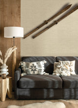 Plaited Grass Wheat Wallpaper with Faux Grasscloth Basketweave Texture - Chesapeake 4142-72652