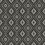 Camp Blanket Black Wallpaper with Geometric Western Medallion Pattern, Traditional Prepasted Non Woven - Brewster 4142-72656