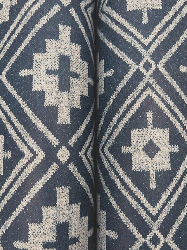 Camp Blanket Dark Blue Wallpaper with Western Geometric Medallion Pattern, Traditional Prepasted Non Woven - Chesapeake 4142-72657