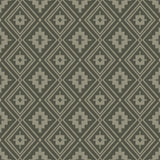 Camp Blanket Green Wallpaper with Geometric Western Medallion Pattern - Chesapeake 4142-72658