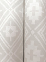 Camp Blanket Silver Wallpaper with Geometric Western Medallion Pattern - Chesapeake 4142-72659