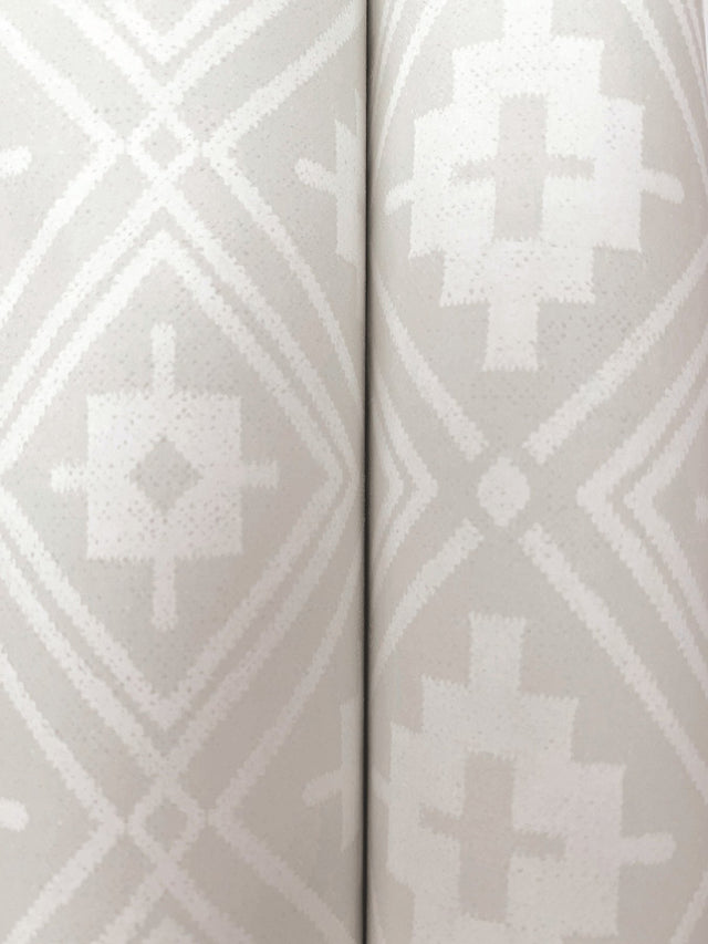 Camp Blanket Silver Wallpaper with Geometric Western Medallion Pattern - Chesapeake 4142-72659