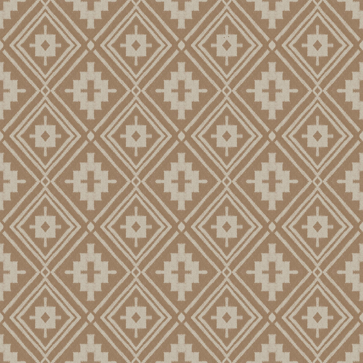 Camp Blanket Chestnut Wallpaper with Geometric Western Medallion Pattern - Chesapeake 4142-72660