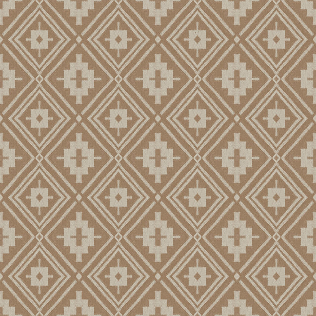Camp Blanket Chestnut Wallpaper with Geometric Western Medallion Pattern - Chesapeake 4142-72660
