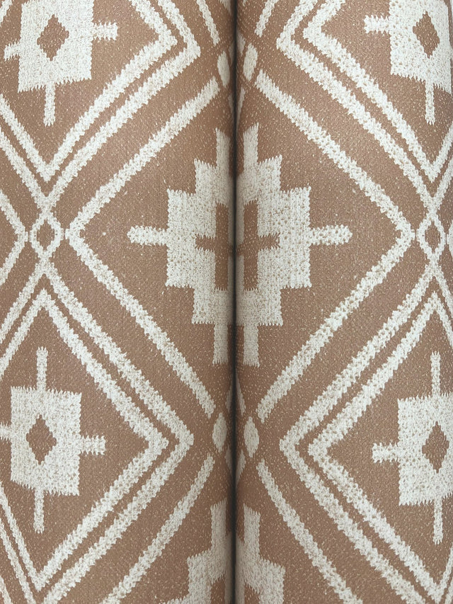 Camp Blanket Chestnut Wallpaper with Geometric Western Medallion Pattern - Chesapeake 4142-72660