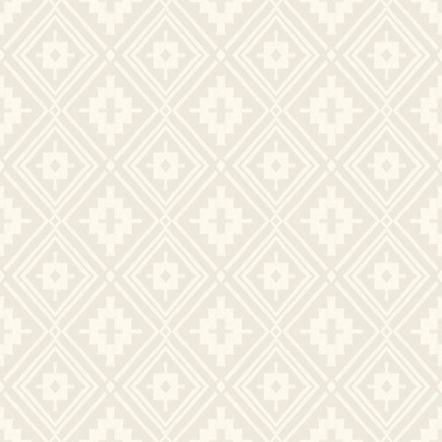 Camp Blanket Cream Wallpaper with Geometric Western Medallion Pattern, Traditional Style - Chesapeake 4142-72661