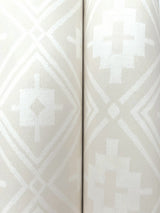 Camp Blanket Cream Wallpaper with Geometric Western Medallion Pattern, Traditional Style - Chesapeake 4142-72661