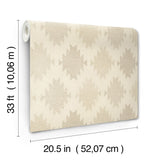 Stitched Heirloom Khaki Wallpaper with Textured Medallion Pattern - Chesapeake 4142-72662