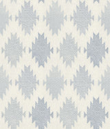 Stitched Heirloom Indigo Wallpaper with Textured Medallions - Chesapeake 4142-72663