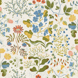 Groh Green Floral Wallpaper with Scandinavian Botanical Motif, Whimsical Style - A-Street Prints 4143-22001