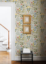 Groh Green Floral Wallpaper with Scandinavian Botanical Motif, Whimsical Style - A-Street Prints 4143-22001