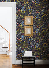Groh Dark Blue Floral by A-Street Prints Scandinavian Botanical Whimsical Wildflower Navy Backdrop Non-Woven Unpasted Wallpaper - MD22002
