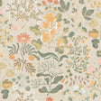 Groh Apricot Floral Wallpaper by A-Street Prints - Scandinavian Botanical Pattern in Apricot, Teal, and Pink on a Pale Grey Background