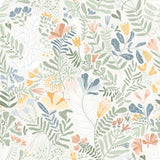 Brittsommar Seafoam Woodland Floral Wallpaper with Whimsical Botanical Pattern - A-Street Prints 4143-22005