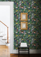 Brittsommar Black Woodland Floral by A-Street Prints Whimsical Scandinavian-Inspired Botanical Non-Woven Wallpaper - MD22006