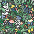 Brittsommar Black Woodland Floral Wallpaper by A-Street Prints - Whimsical Scandinavian Botanical Design on a Black Background