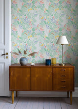 Brittsommar Light Green Woodland Floral Wallpaper with Whimsical Botanical Pattern - A-Street Prints 4143-22007
