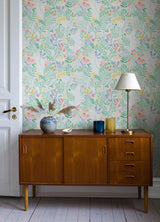 Brittsommar Light Green by A-Street Prints Whimsical Scandinavian Woodland Botanical Floral Non Woven Unpasted Strippable Wallpaper - MD22007