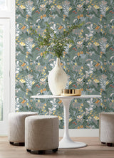 Brittsommar Slate Woodland Floral Wallpaper with Whimsical Botanical Pattern - A-Street Prints 4143-22008