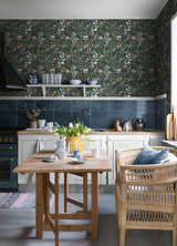 Brittsommar Evergreen by A-Street Prints Whimsical Scandinavian-Inspired Botanical Woodland Floral Unpasted Non Woven Wallpaper - MD22009