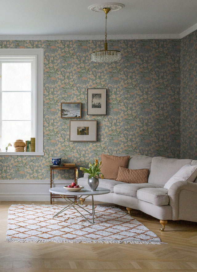 Hava Coral Meadow Flowers Wallpaper with Whimsical Botanical Pattern - A-Street Prints 4143-22013