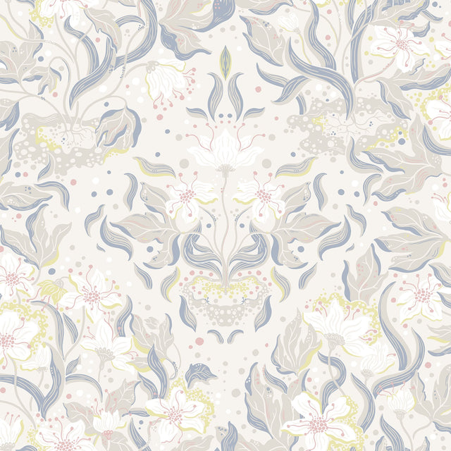 Lisa Bone Floral Damask Wallpaper with Whimsical Botanical Pattern - A-Street Prints 4143-22015