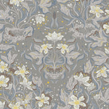 Lisa Stone Floral Damask Wallpaper by A-Street Prints MD22018 - Grey botanical illustrative lily damask pattern