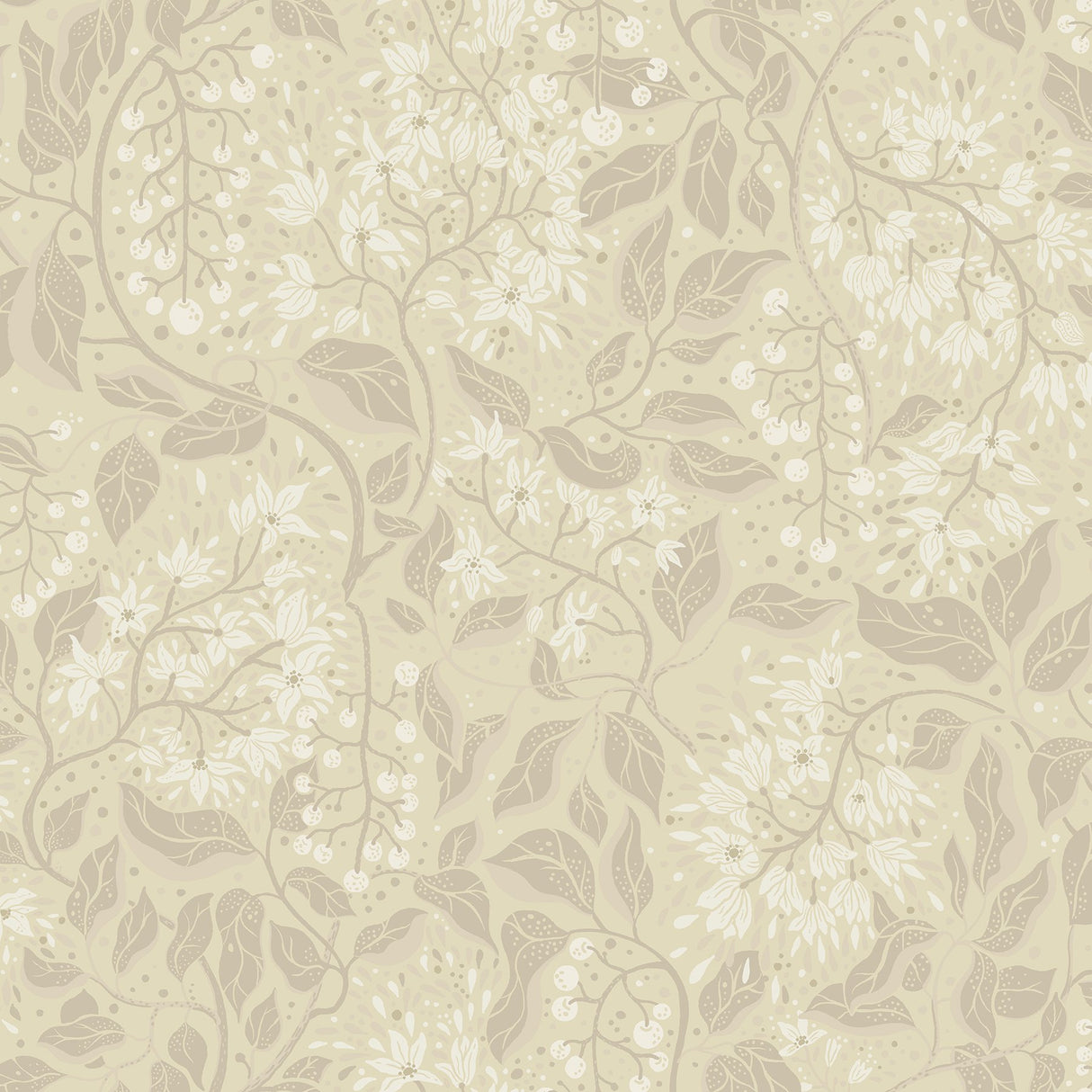 Turi Wheat Twining Vines Wallpaper with Botanical Farmhouse Motif - 4143-22022