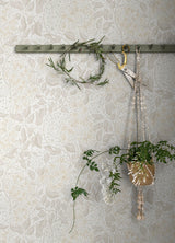 Turi Khaki Twining Vines Wallpaper with Botanical Farmhouse Motif - A-Street Prints 4143-22023