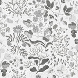 Groh Grey Floral Wallpaper with Scandinavian Botanical Motif, Whimsical Non Woven Unpasted - A-Street Prints 4143-22029