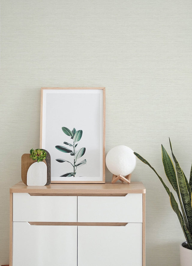 Agave Off-White Faux Grasscloth Wallpaper with Raised Ink Texture - A-Street Prints 4143-24281