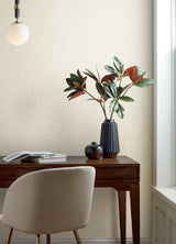 Ashbee Taupe Faux Fabric Wallpaper with Chevron Herringbone Texture - A-Street Prints 4143-26161