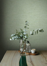 Exhale Light Green Faux Grasscloth Textured Wallpaper - A-Street Prints 4143-26457