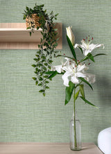 Exhale Light Green Faux Grasscloth Textured Wallpaper - A-Street Prints 4143-26457