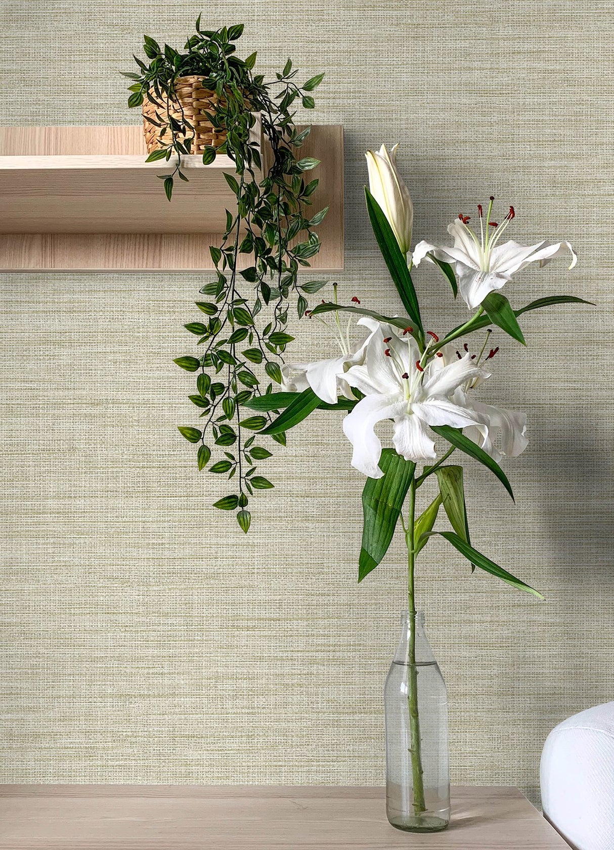 Exhale Light Yellow Faux Grasscloth Textured Wallpaper - A-Street Prints 4143-26463