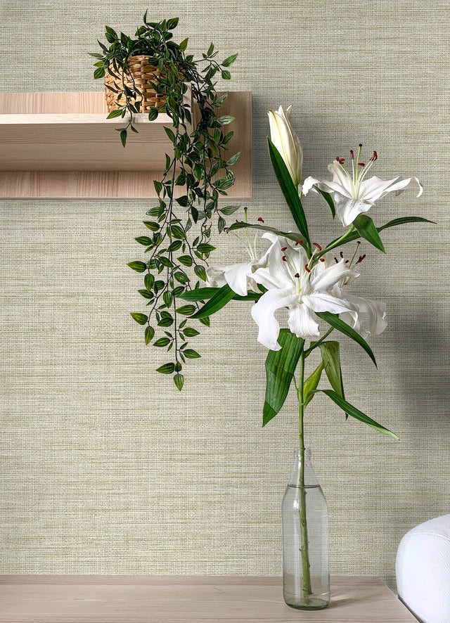Exhale Light Yellow Faux Grasscloth Textured Wallpaper - A-Street Prints 4143-26463