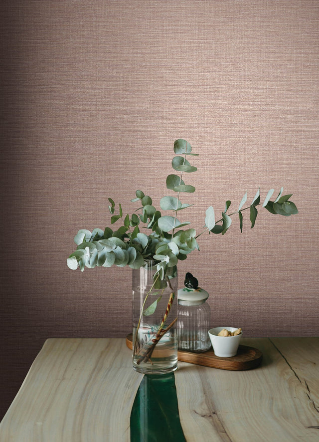 Exhale Blush Texture Wallpaper with Faux Grasscloth Graphics - A-Street Prints 4143-26464
