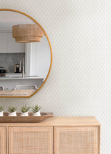 Trevor White Leaf Trellis Wallpaper with Botanical Trellis & Lattice Pattern- A-Street Prints 4143-34001