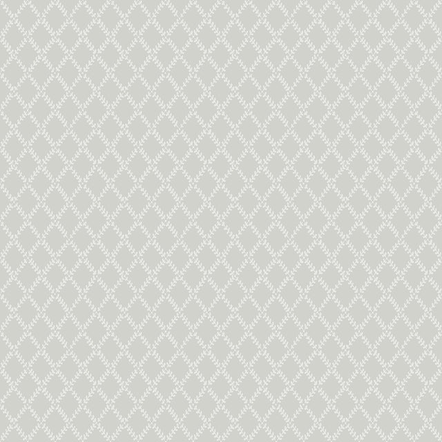 Trevor Grey Leaf Trellis Wallpaper with Botanical Leafy Diamond Trellis - A-Street Prints 4143-34005