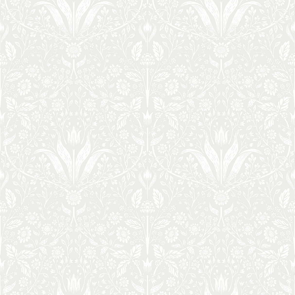 Mara Light Grey Tulip Ogee Wallpaper by A-Street Prints - MD34007