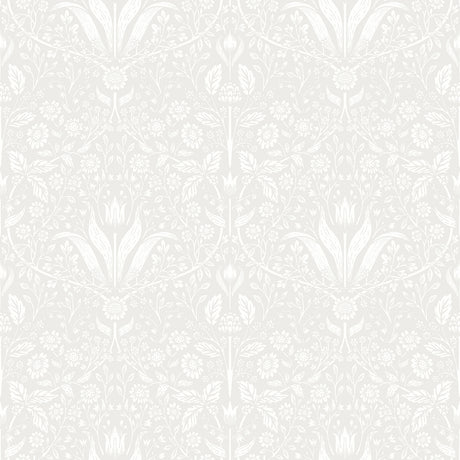 Mara Light Grey Tulip Ogee Wallpaper by A-Street Prints - MD34007