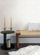 Mara Light Grey Tulip Ogee Wallpaper with Scandinavian Botanical Pattern - A-Street Prints 4143-34007