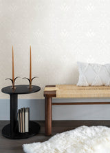 Mara Light Grey Tulip Ogee Botanical Scandinavian Floral Unpasted Non Woven Wallpaper by A-Street Prints Botanica Collection - MD34007