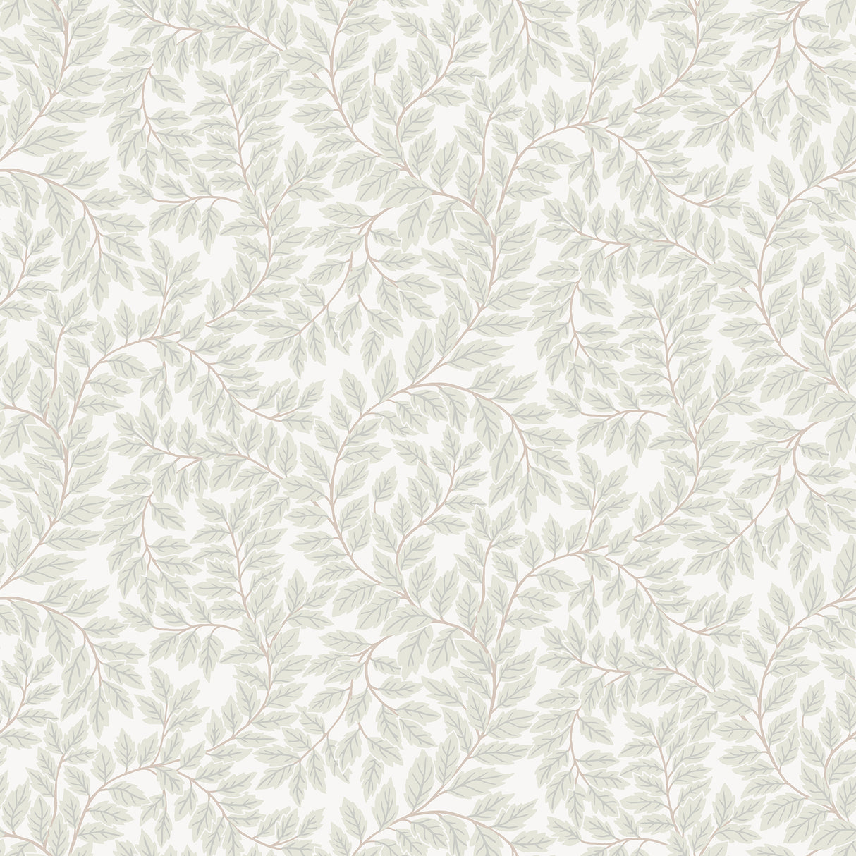 Lindlöv Light Grey Leafy Vines Wallpaper by A-Street Prints - MD34017