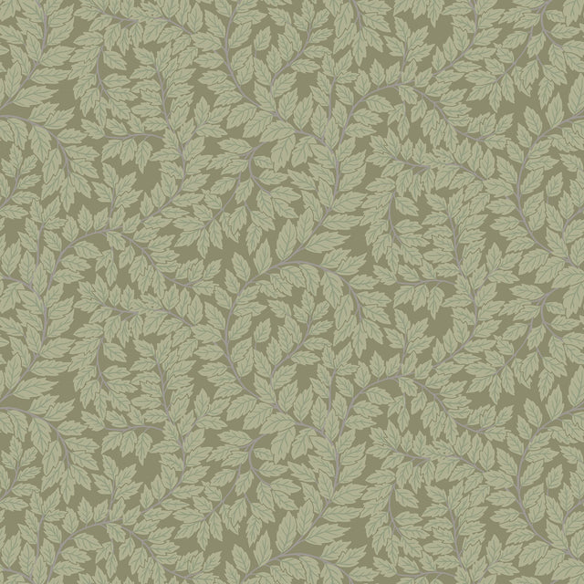 Lindlöv Moss Leafy Vines Wallpaper with Botanical Scandinavian Pattern - A-Street Prints 4143-34020